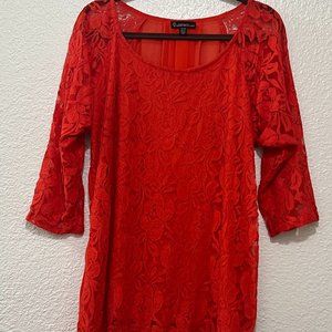 Signature Studio Contemporary Women's Red Floral Top